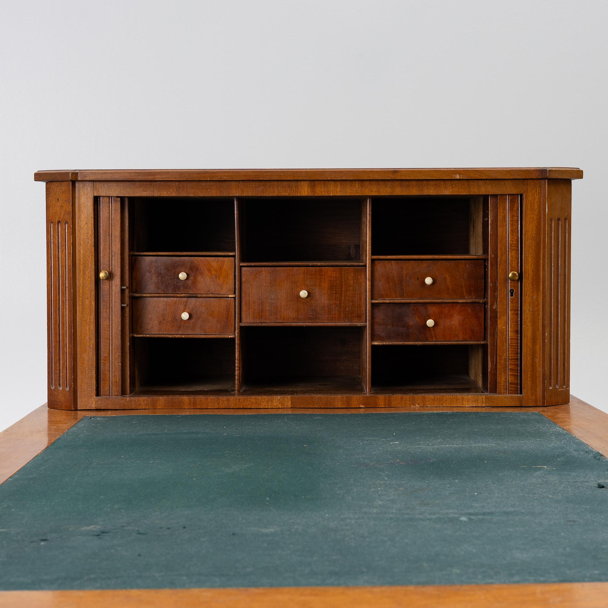A Swedish Empire mahogany desk, first part 19th century.