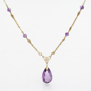 Halsband, 14k guld och ametister.