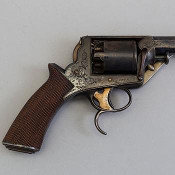 A English double-trigger Tranter revolver from the mid 19th century.