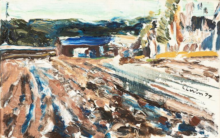 Lars Lerin, 'Vårvinter, Gräs'.