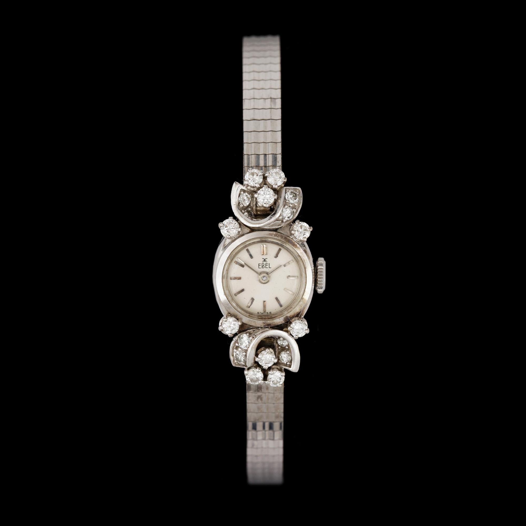 DAMARMBANDSUR, Ebel, 18k vitguld, briljanter tot ca 0,66 ct. Tot vikt ca 28,8 g.