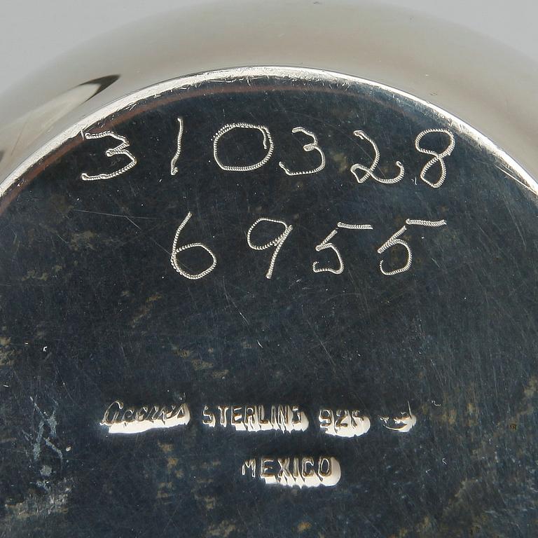 KAFFESERVIS, 4 delar, sterlingsilver, Geeves, Mexico, troligen 1960-tal. Vikt ca 3142g.