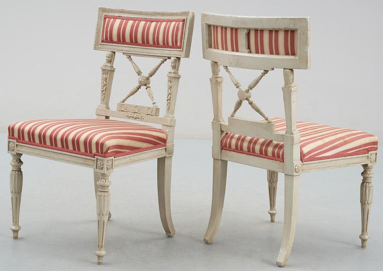 STOLAR, 8 stycken. Sengustaviansk stil, 1800-talets andra hälft.