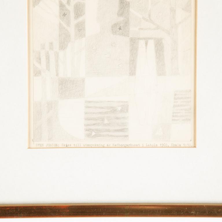 Sven Jonson, blyertsteckning.