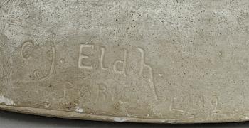 CARL ELDH, skulptur, gips, signerad o daterad Paris 1902.