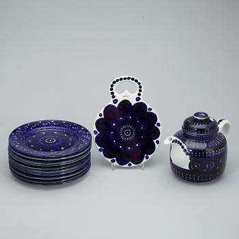 KAFFESERVIS, 22 delar, porslin, "Valencia", Ulla Procopé, Arabia. Formgiven 1960.