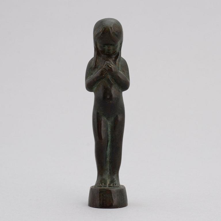 Astri Bergman-Taube, skulptur/sigillstamp, brons, signerad.