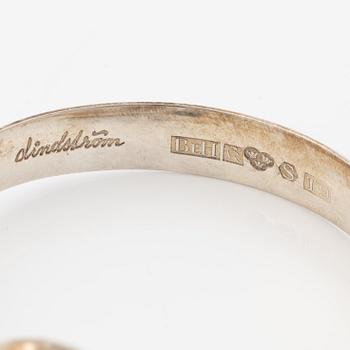A silver with rock crystal bangle, Åke Lindström, BEH, Köping, 1969.