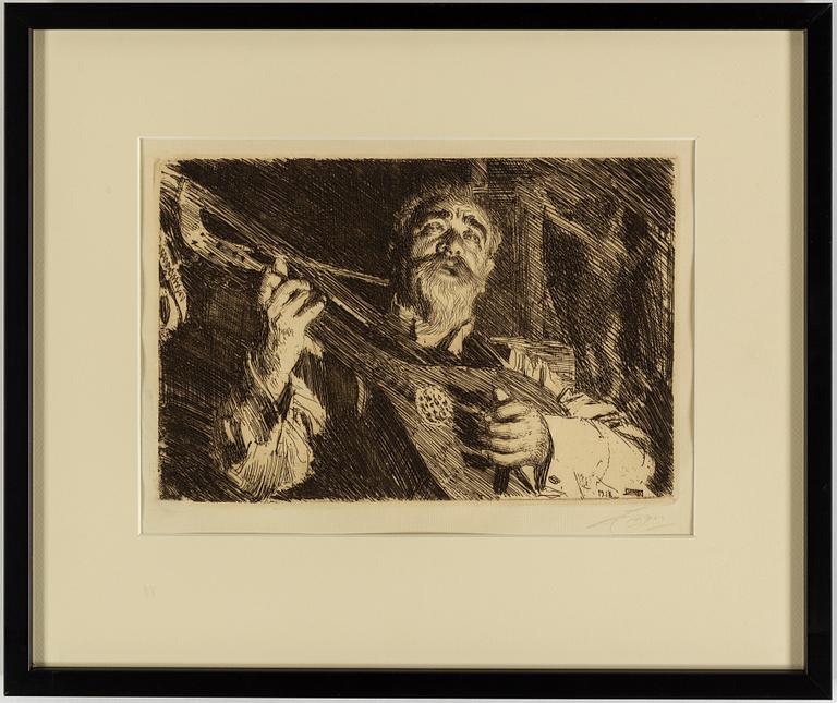 ANDERS ZORN, etsning, 1918, signerad.
