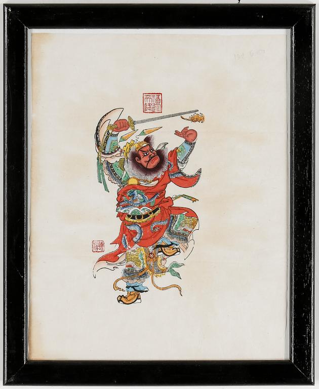 GOUACHER, ett par, Kina 1900-tal.