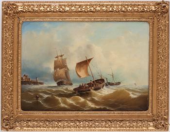 Ferdinand Friedrich Weiss, Marine with sailing ship off the coast.