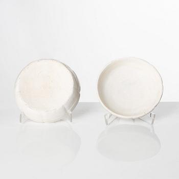 Two qingbai boxes with covers, Song dynasty (960-1279).