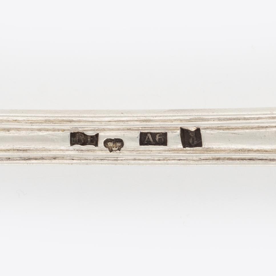 Two Swedish Silver Sprinkle Spoons, 19th century.