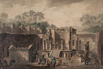 Louis Jean Desprez och Fransesco Piranesi, "Le "Temple de Sérapis" à Pouzzoles" and "Le Temple d'Isis à Pompéi".