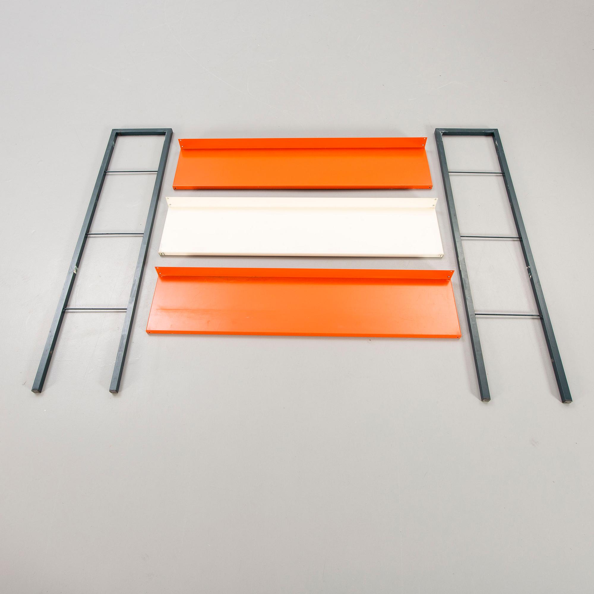 A 1950s  Adriaan Dekker lacquered metal book shelf for Tomato Holland.