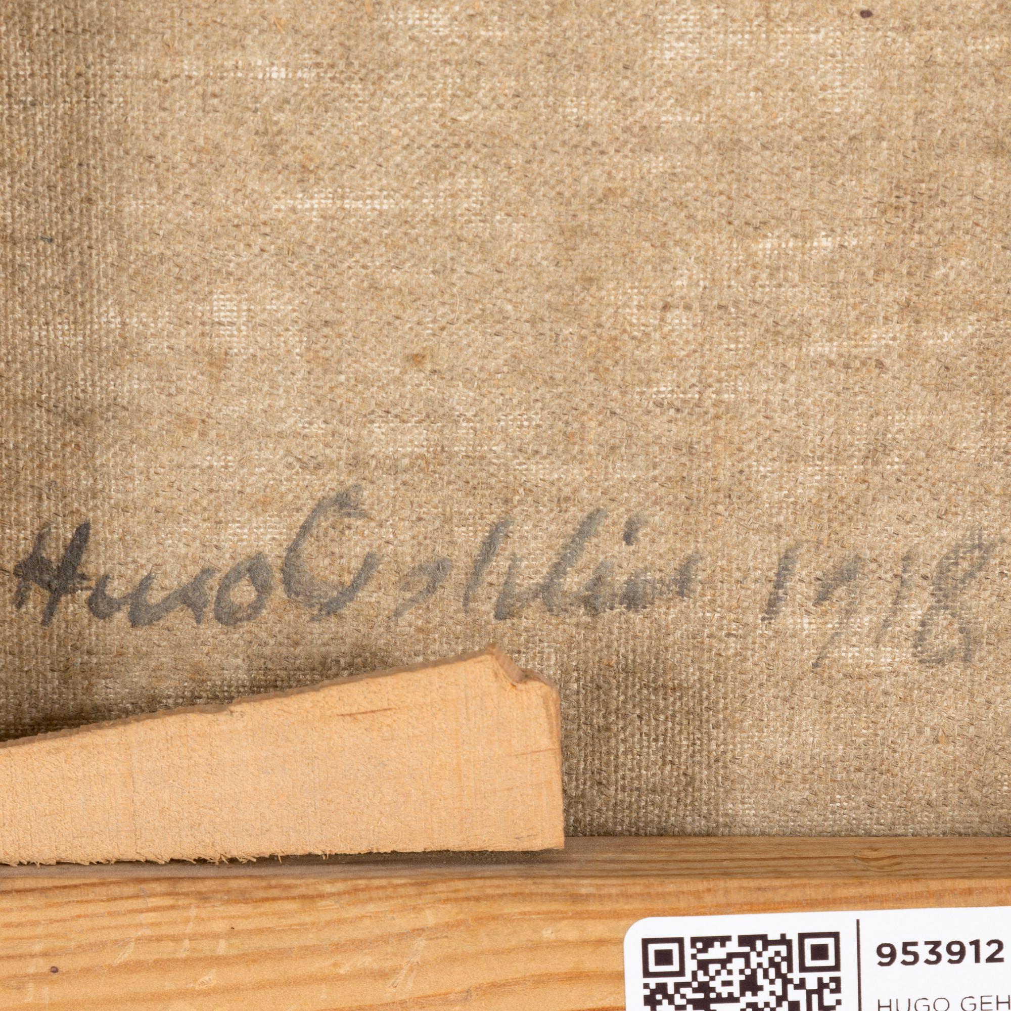 HUGO GEHLIN, oil on canvas, signed and dated 1918 verso.