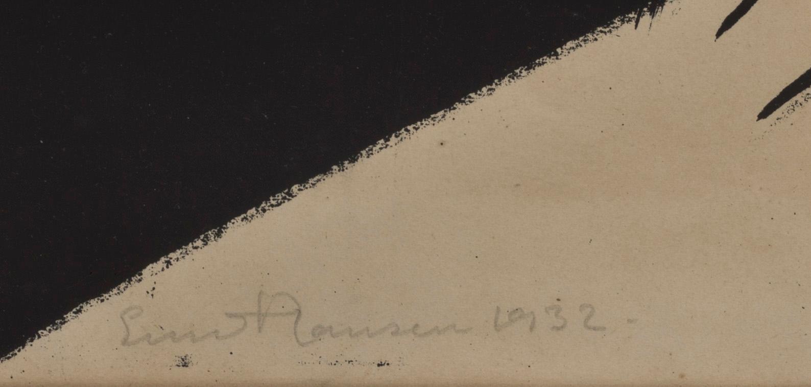 EINER HANSEN, litografiskt tryck, signerad och daterad 1932.