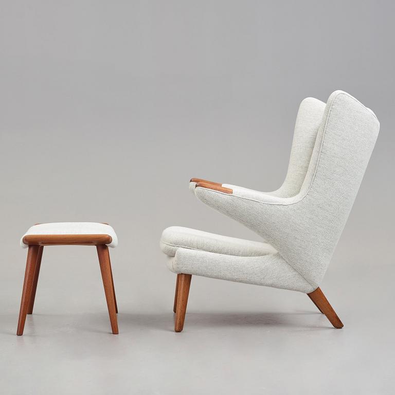 Hans J. Wegner, a "Papa bear" armchair and ottoman for AP-stolen, Denmark.