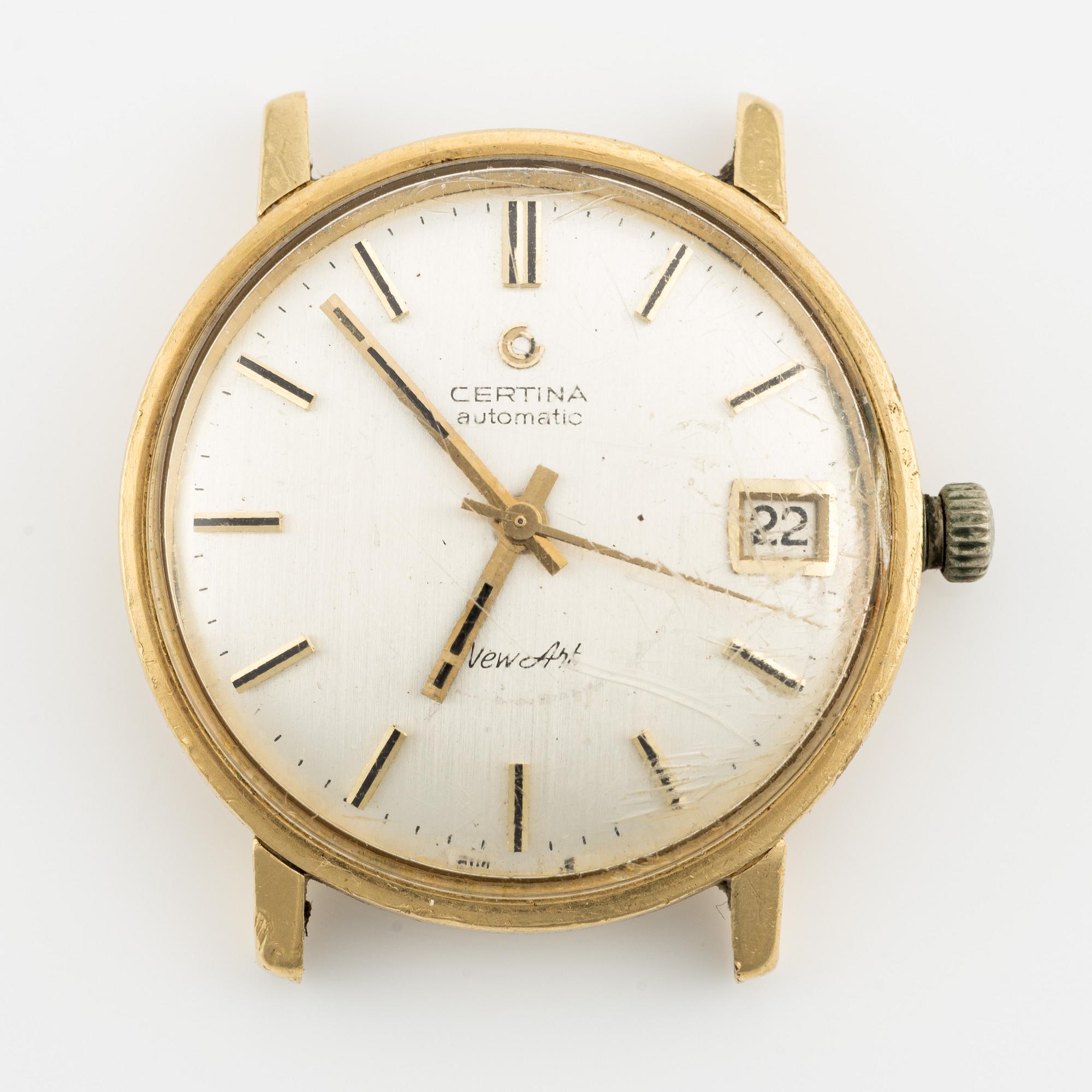 Certina New Art wristwatch 18K gold 33 mm. Bukowskis