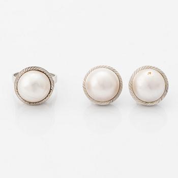 Ring and earrings, white gold and mabe pearls, including Ceson. - Bukowskis