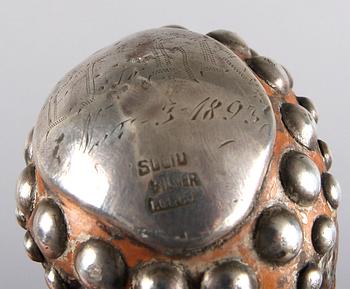 KNIV, silver 1800-talets slut. KÄPP, trä.