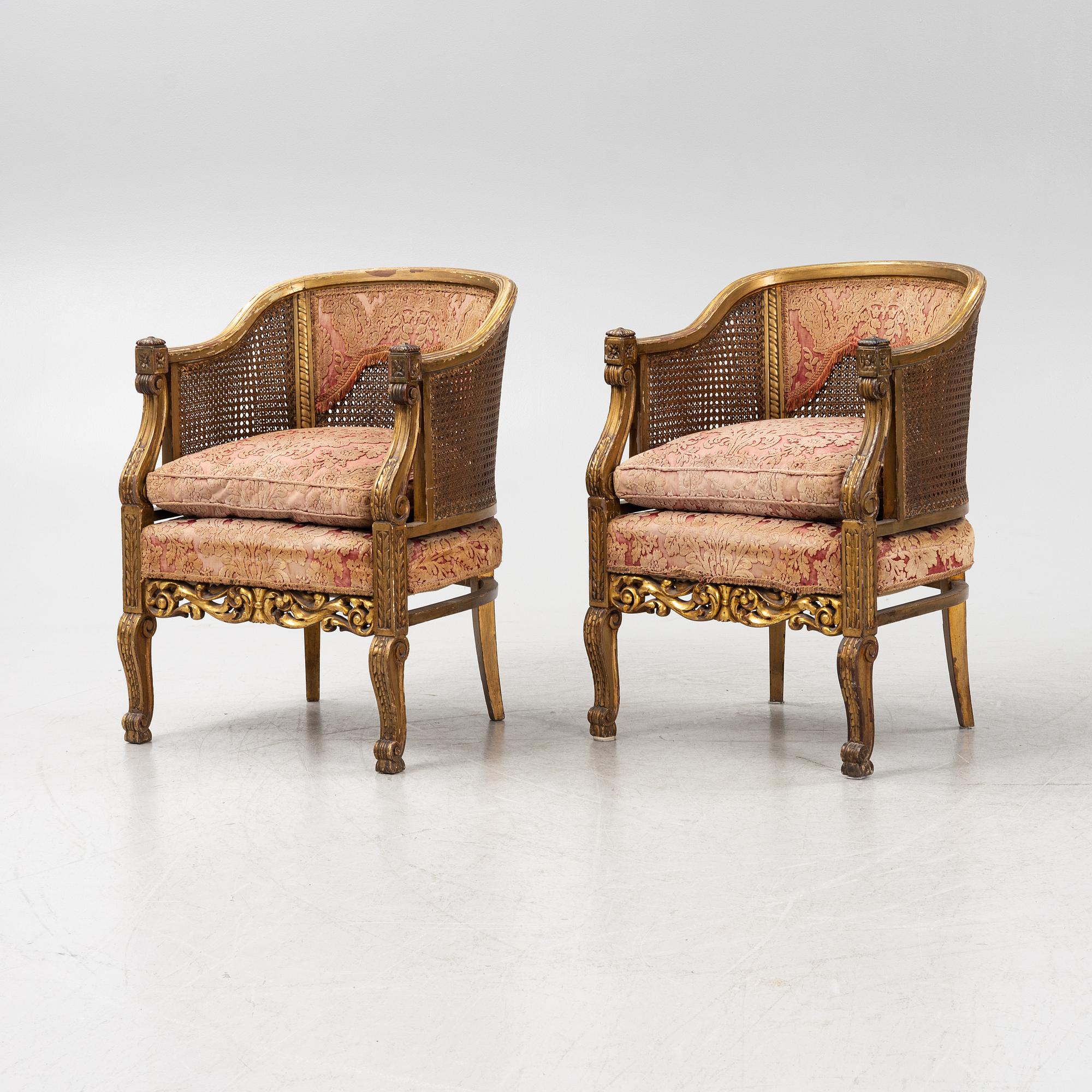 A pair of armchairs, 20th Century.