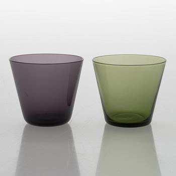 Kaj Franck, A decanter and 16 glasses. Nuutajärvi mid 20th century.