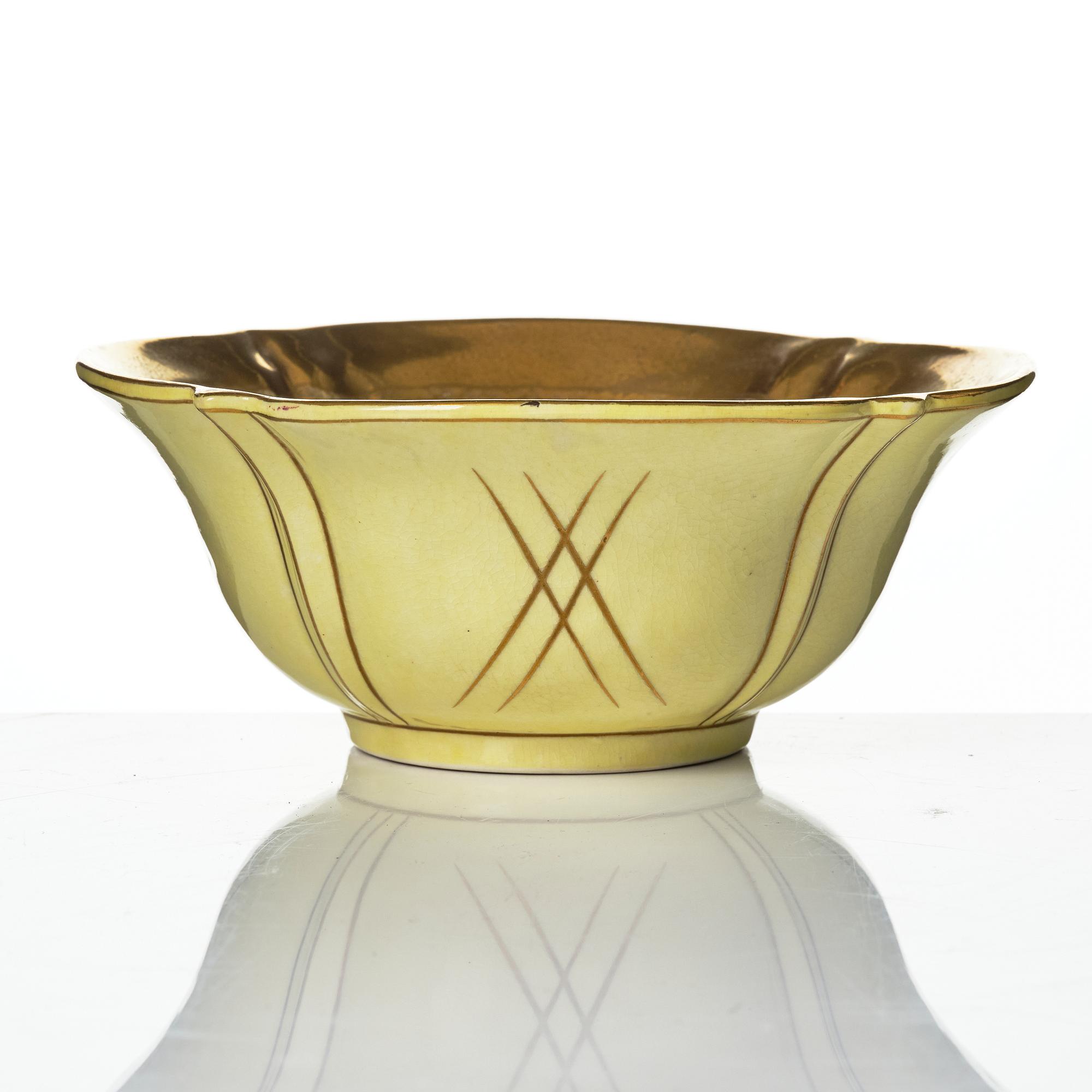Wilhelm Kåge, Ask and bowls, 2 pcs, Gustavsberg 1927, 1929 and 1932.