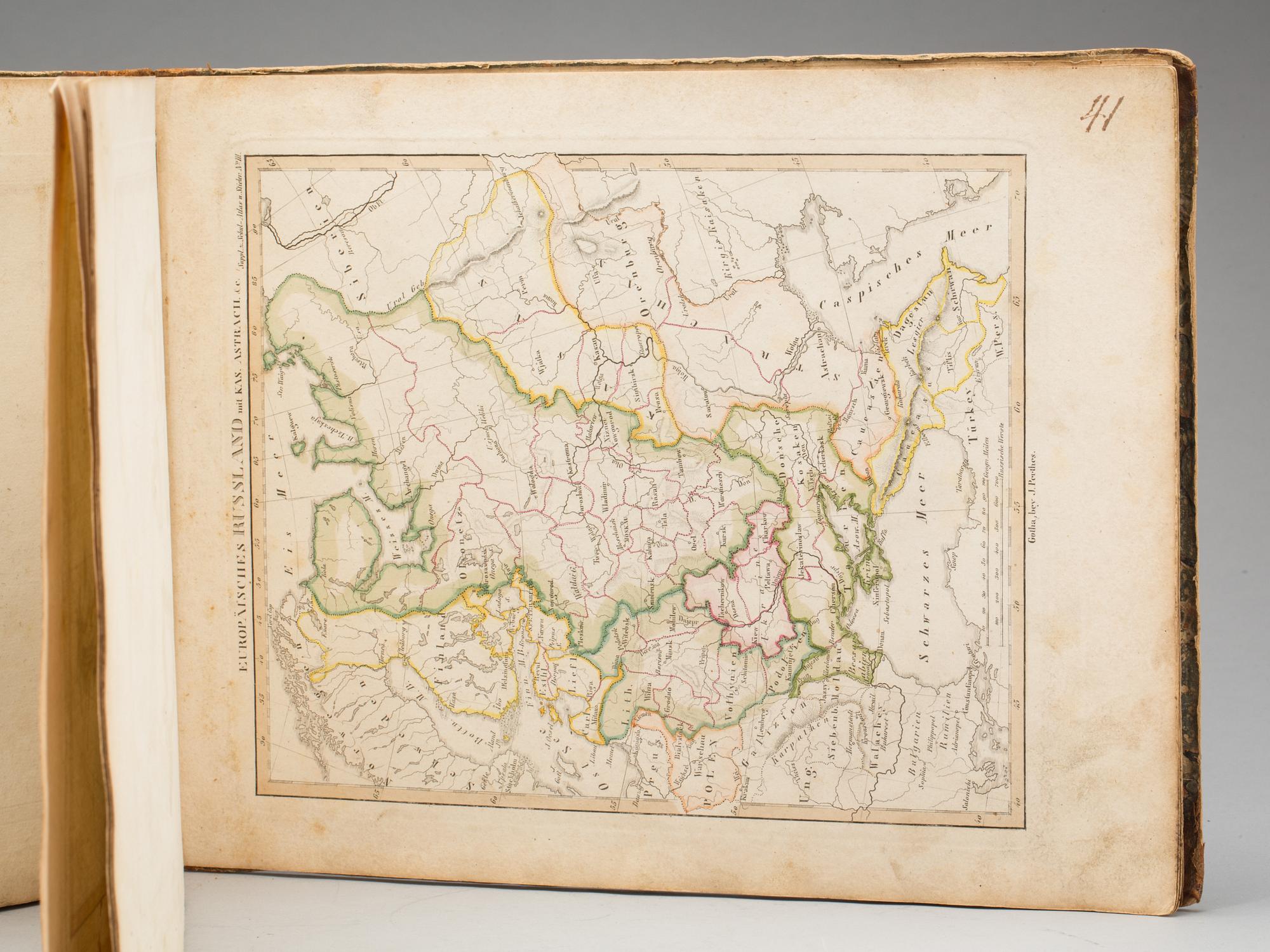 BOK, "Atlas öfver gamla verlden", Palmblad & Co, Uppsala 1825.