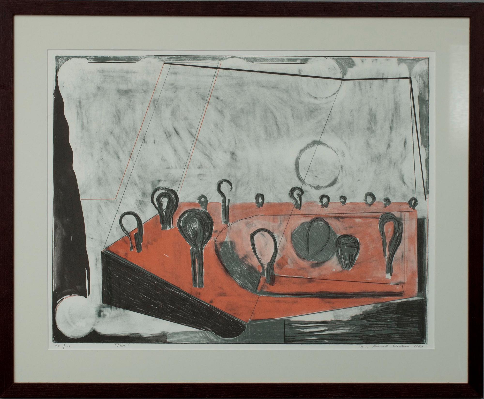 JAN KENNETH WECKMAN, färglitografi, nr 47/100 sign. och dat. 1989.