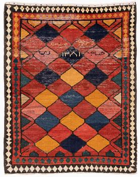 A semi antique Khersake-Bakhtiarirug, c. 211 x 162 cm.