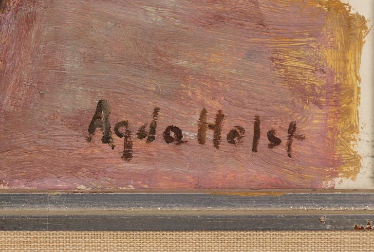 Agda Holst, Flower Still Life in Green Vase.