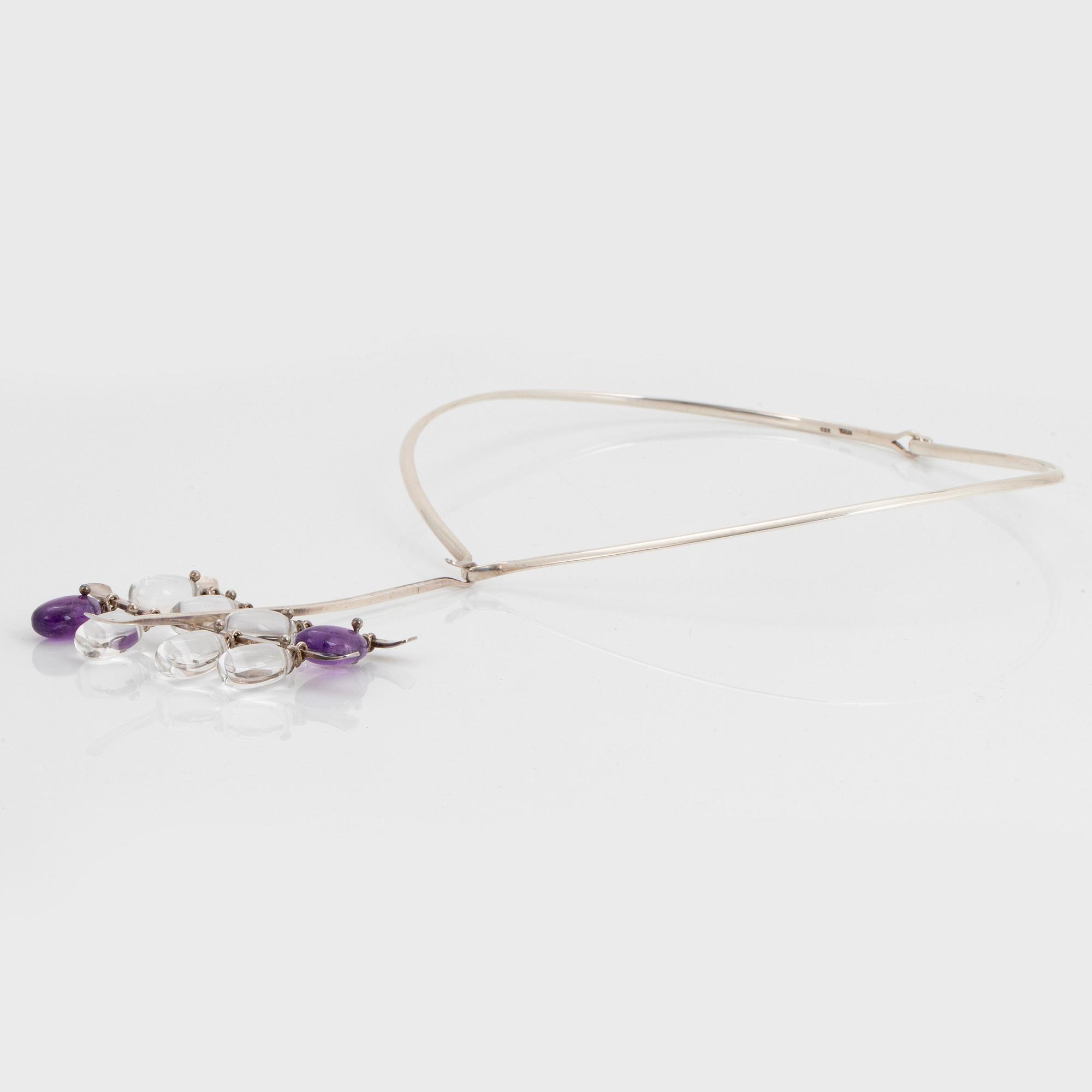 Vivianna Torun Bülow-Hübe, a sterling silver necklace with pendant, Georg Jensen, Denmark, design nr 135.