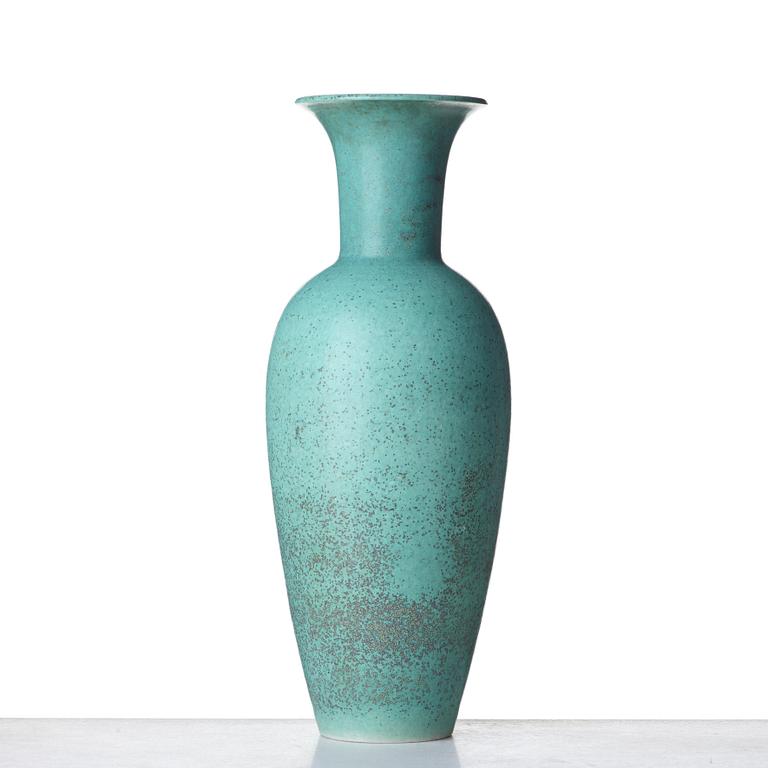 Gunnar Nylund, a mid 20th century bird's egg glazed stoneware floor vase, Rörstrand, Sweden.