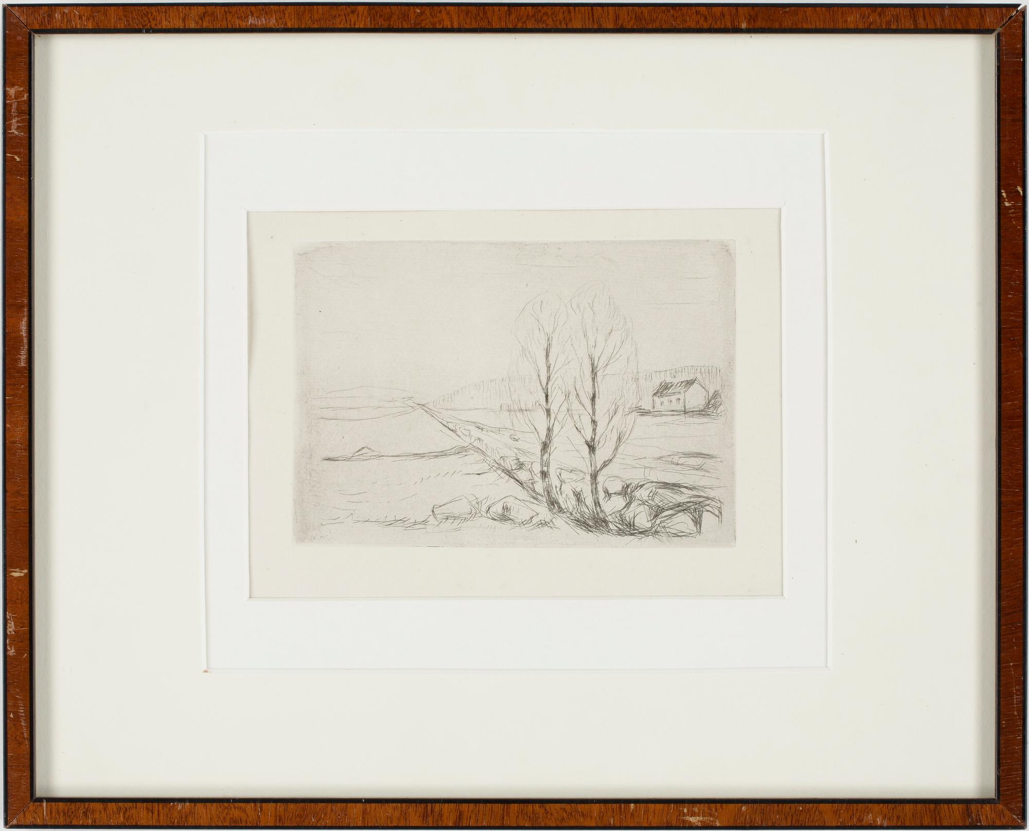 EDVARD MUNCH, torrnålsgravyr, 1908, ej sign.
