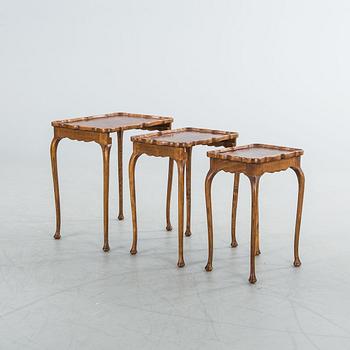 A set of three tables, rococo-style 20th century.