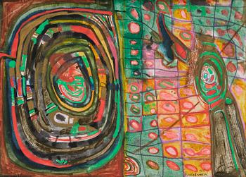 812. Friedensreich Hundertwasser, "Spirale und Karos",.