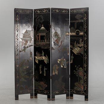 Vikskärm, fyra paneler, Japan 1900-talets mitt.