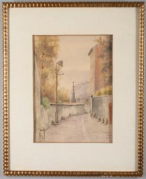 OKÄND KONSTNÄR, akvareller 2 st. signerad N. Paldani, daterad 1906.