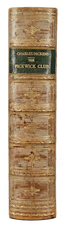 BOK, "The Pickwick Papers" av Charles Dickens, Chapman and Hall, första upplagan London 1837.