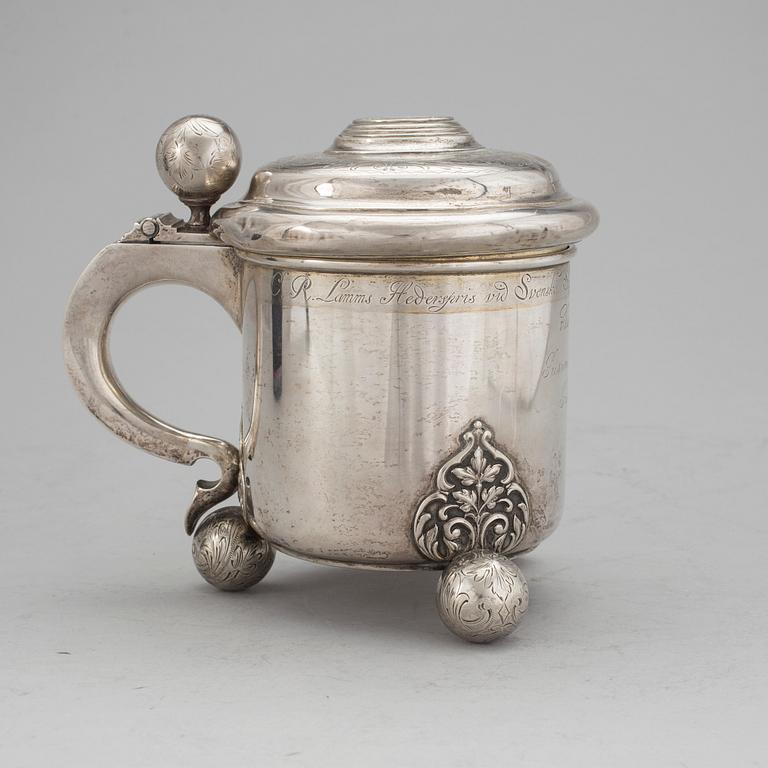 STOP, barockstil, silver. CG Hallberg, Stockholm 1895. Carl Robert Lamms hederspris vid SSF:s utställning. Vikt ca 400 g.