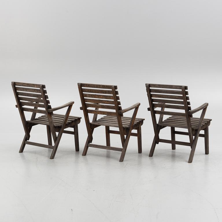 Carl Malmsten, a four piece 'Bergshamra' garden furniture suite, Igelstaverken, Södertälje.