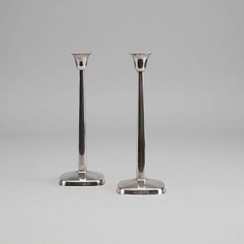 A PAIR OF SILVER CANDLESTICKS BY SA GILLGREN.