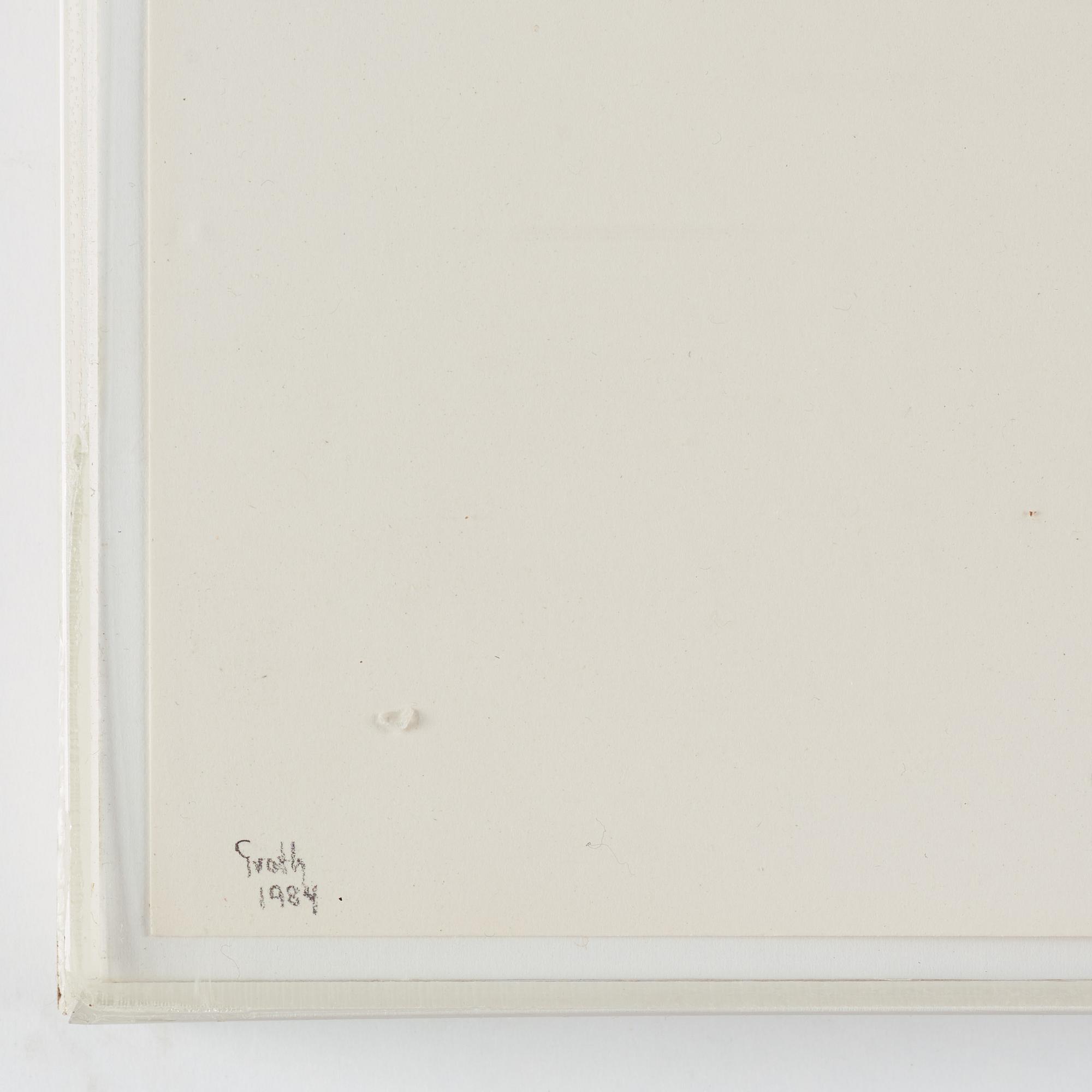Jan Groth, paste on paper, signed Jan Grioth and dated 1984.