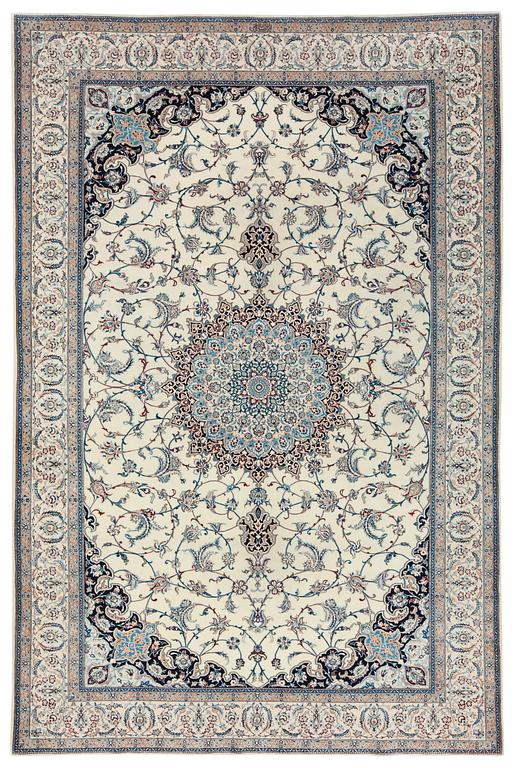 CARPET. Nain part silk, Habibian. 318,5 x 212,5 cm.