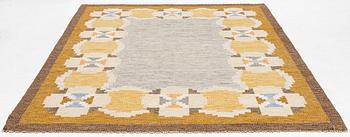 Ingegerd Silow, a carpet, flat weave, c 286 x 197 cm, signed IS.