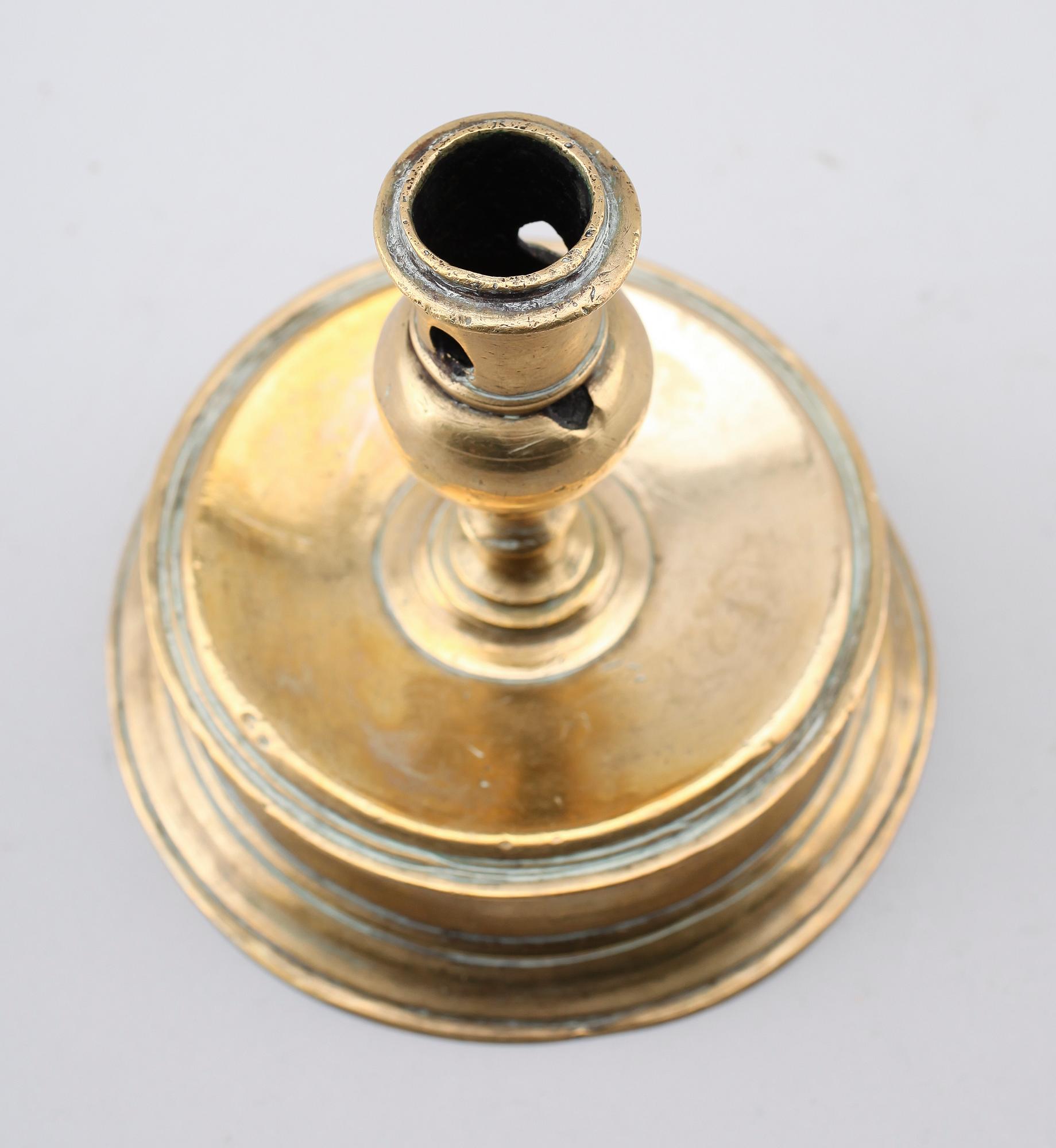 LJUSSTAKE, mässing, barock, 1600-/1700-tal.
