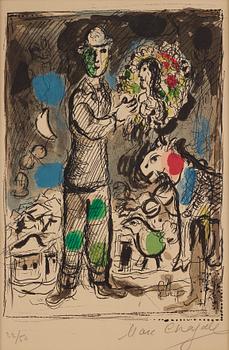 Marc Chagall, "Paysan au bouquet".