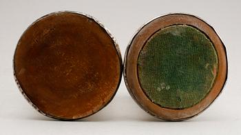 COASTERS, 1 par, nysilver, 1800-/1900-tal.