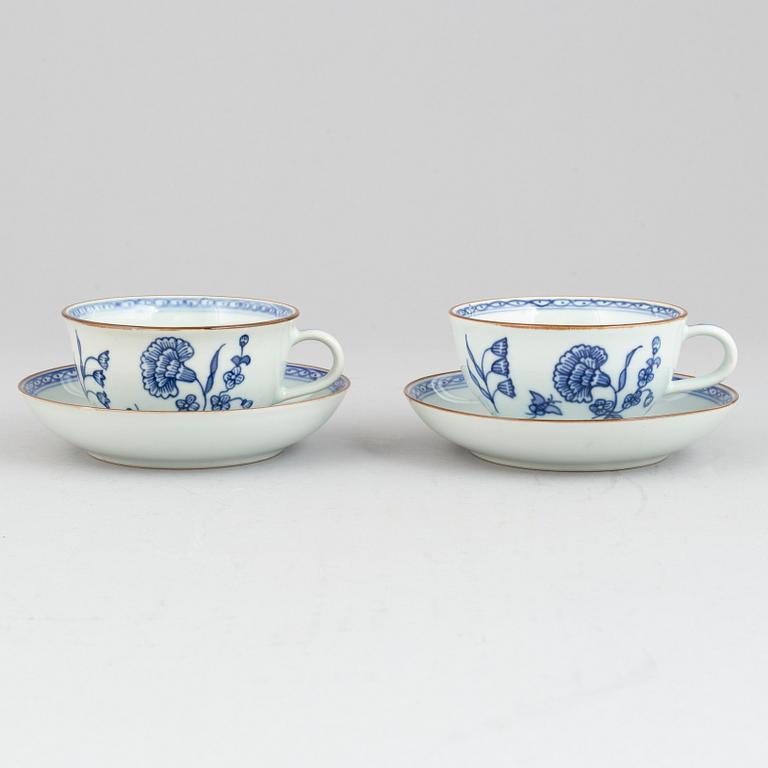 Kaffekoppar med fat, 12 st, "Nejlika", IKEA, 1700-talsserien, 1990-tal.